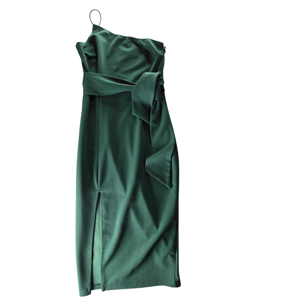 Hello Molly | Dresses | Hello Molly One Shoulder Bow Detail Midi Bodycon Dress Forest Green Us 4 S
